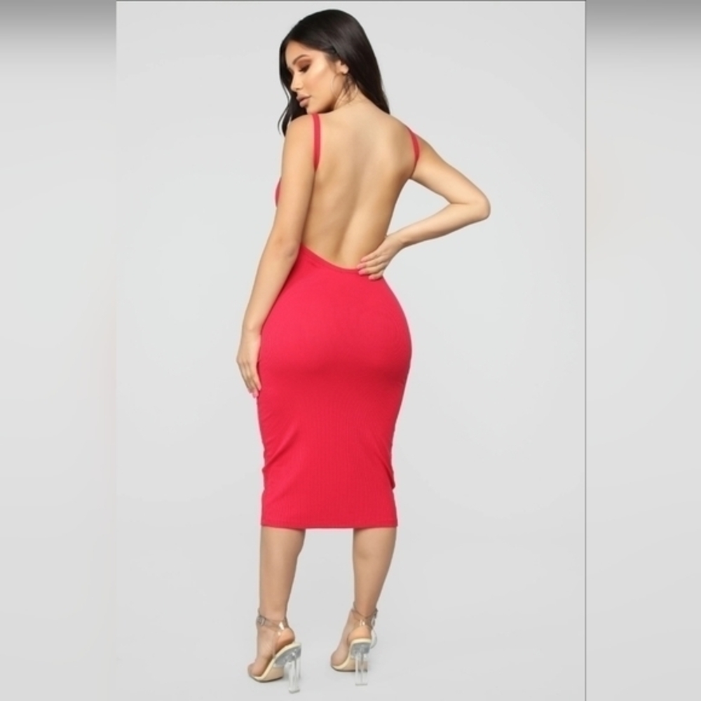 NWT FASHION NOVA red slip dress